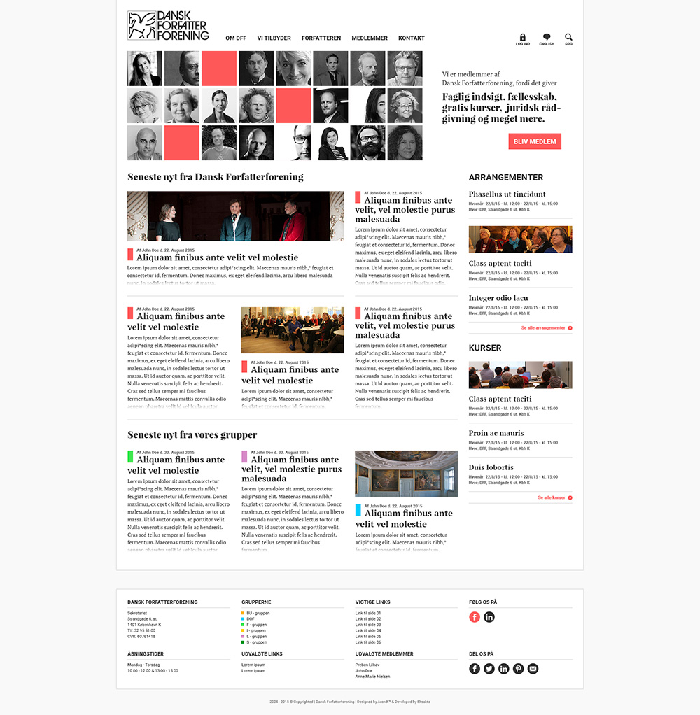 dansk forfatterforening webdesign